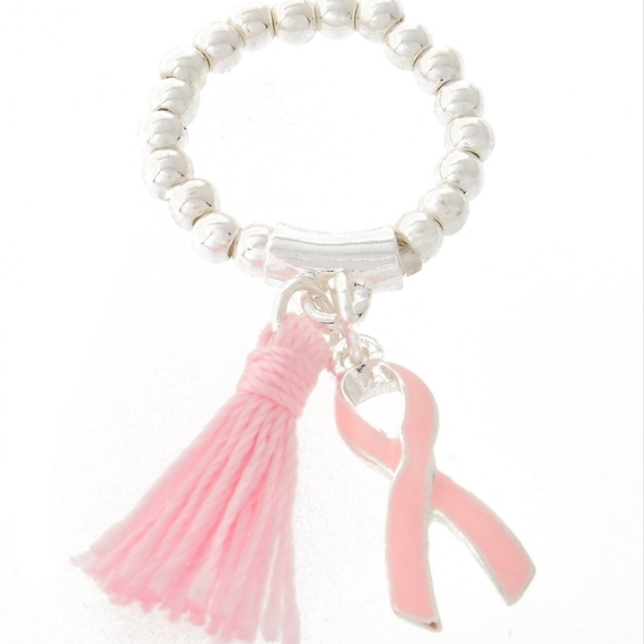 Pink Ribbon & Tassel Ring - Picture 2 of 2